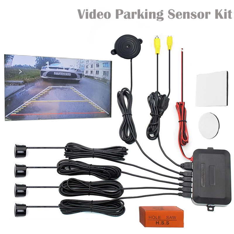 Car Accessories Online - ビデオパーキングセンサーキット車リバースバックアップレーダーアシスト自動モニターデジタルディスプレイモニターカメラシステム用