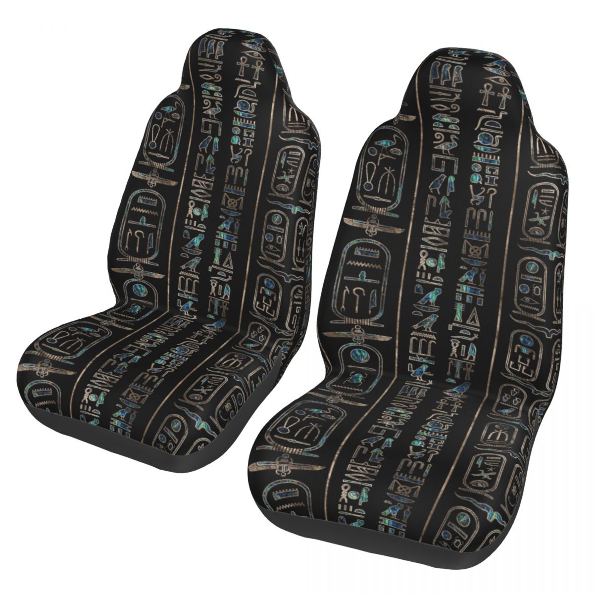 Car Accessories Egypt - 象形文字エジプトユニバーサルカーシートカバープロテクターインテリアアクセサリー女性古代エジプトシートカバー繊維釣り