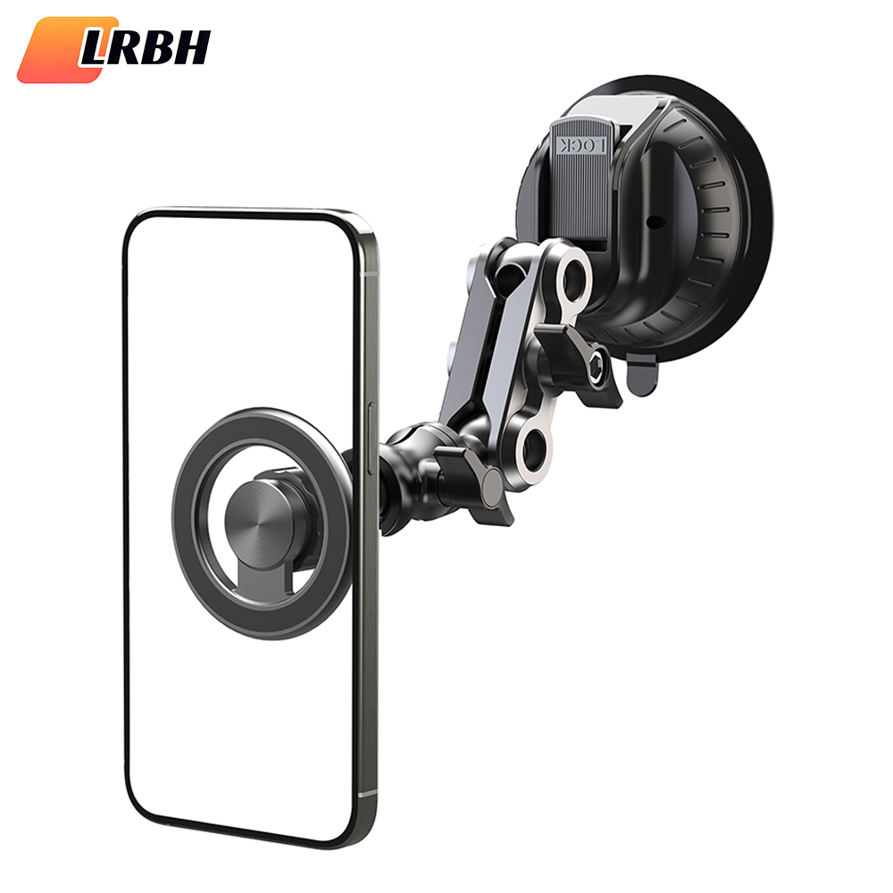 Car Accessories Online - Magsafe 自動車電話マウントビデオ録画ユニバーサルマジックアーム吸引磁気自動車電話ホルダーマウント s Vlog ShootingColor