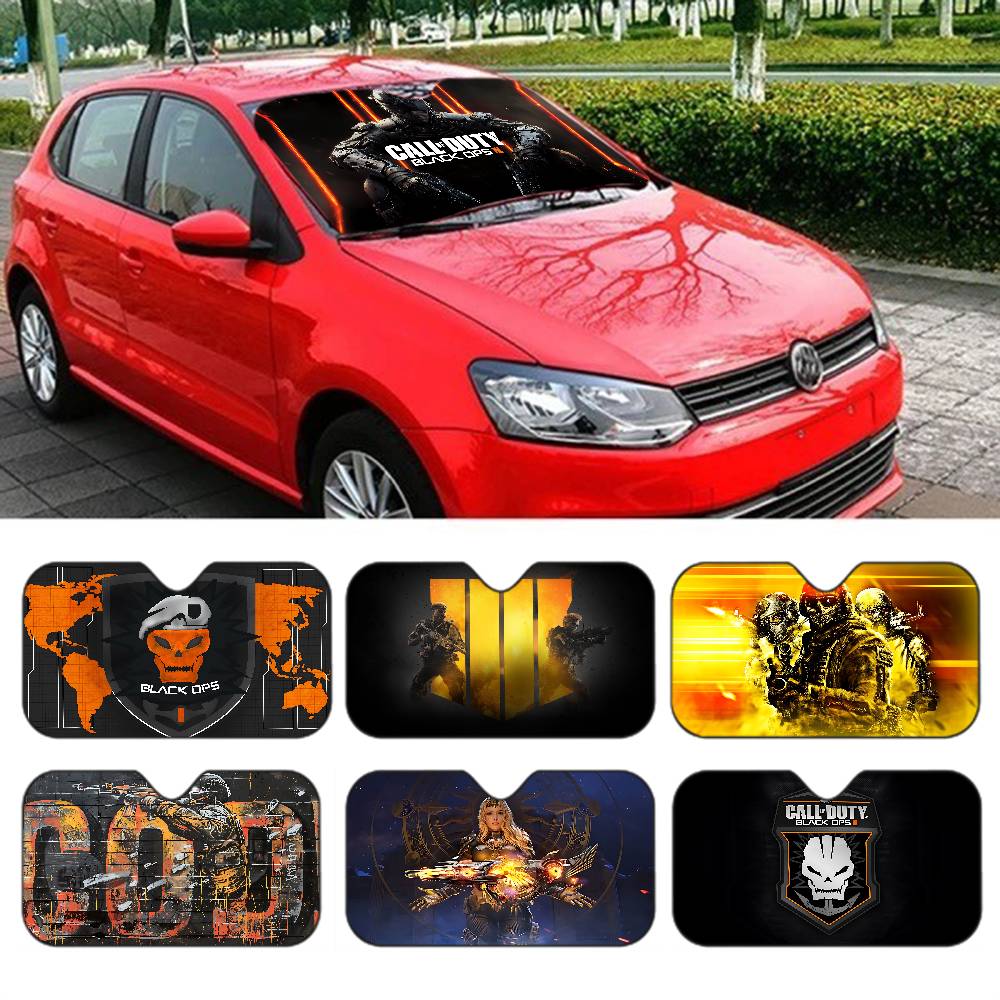 D.A.D Car Accessories - Call Of D-DutyS ゲーミングカーウインドシールドサンシェード 折りたたみ式カーフロントカバー 車用サンシェード