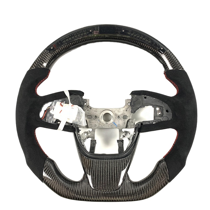 Steering Wheel Cover - カスタムカーインテリアLEDカーボンファイバーステアリングホイールカバー（ホンダシビック、CR-V、アコード、オデッセイ用、エアバッグなし）
