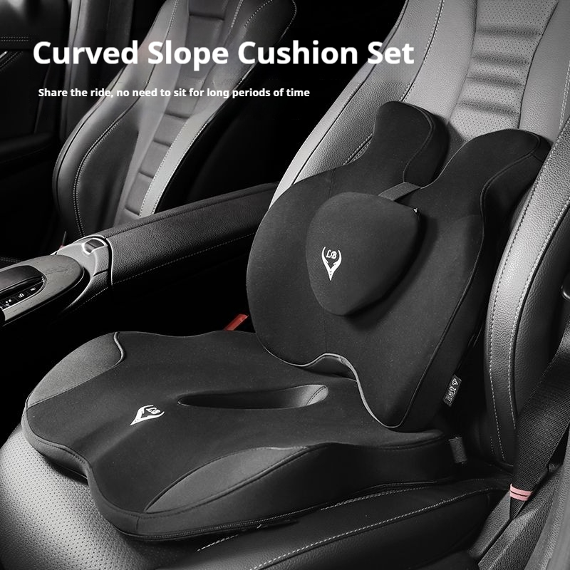 Car Seat Cushion Memory Foam - 低反発オフィスチェアクッションカーシートサポート腰枕マッサージ腰椎整形外科枕臀部尾てい骨クッションバックパッド
