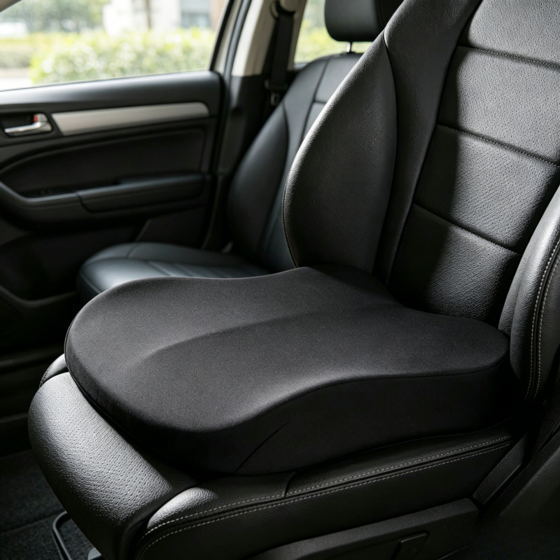 Car Seat Cushion Memory Foam - 車用ブースターシートクッション、高さ調整ブーストマット、通気性のある携帯用カーシートパッド（疲労軽減用）