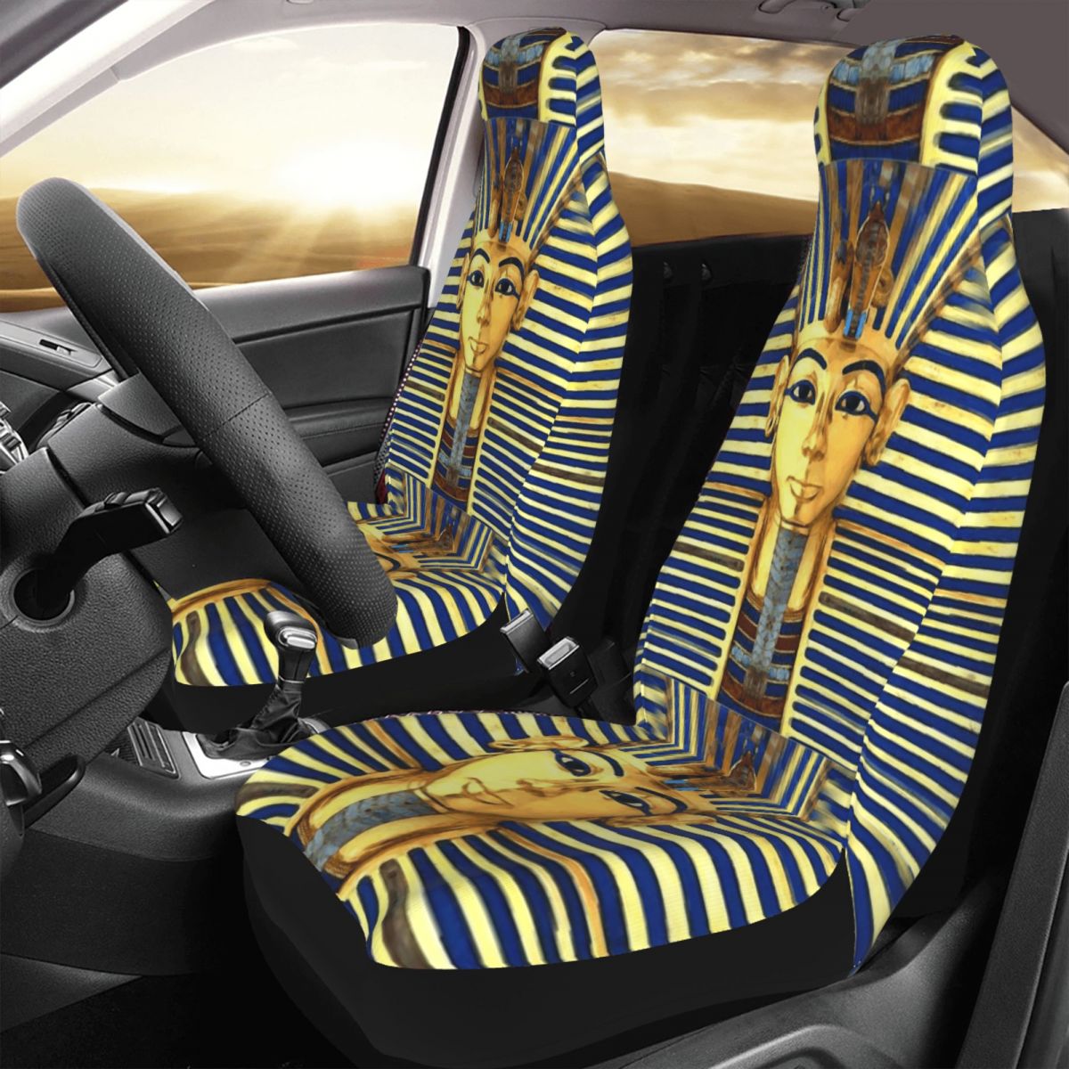 ファラオ王ツタンカーメンゴールドラピスユニバーサルカーシート - Car Accessories Egypt のレビューと価格