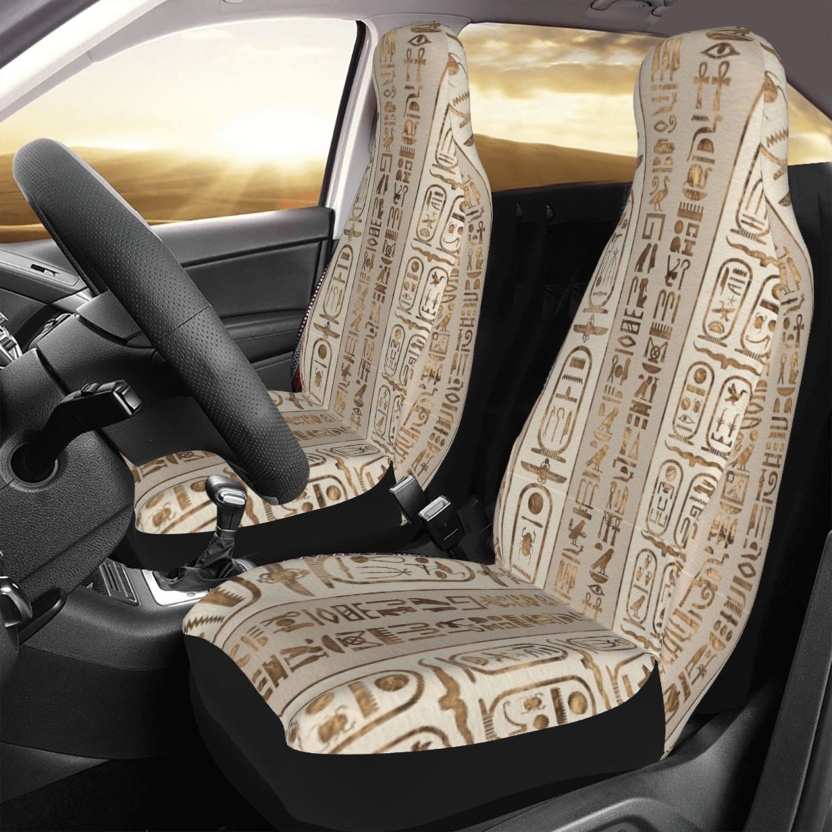 象形文字エスニックユニバーサルカーシートカバープロテクターイ - Car Accessories Egypt のレビューと価格