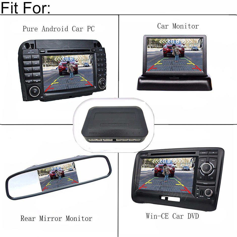 ビデオパーキングセンサーキット車リバースバックアップレーダー - Car Accessories Online のレビューと価格