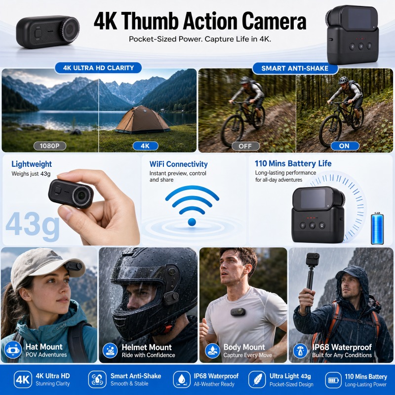 APEX Action 4K カメラ ミニ POV 磁気スポ - Car Accessories Online のレビューと価格