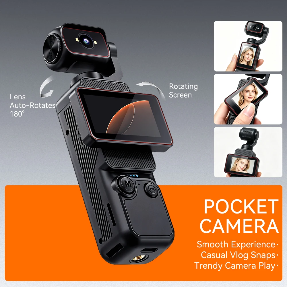新しいポケットサイズのハンドヘルドVlogカメラ、270 ° - Car Accessories Online のレビューと価格