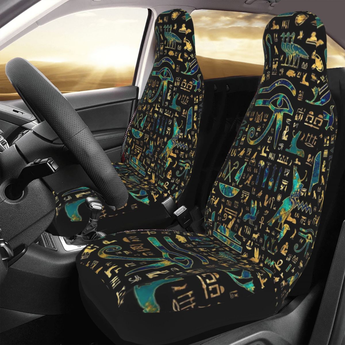 古代エジプト象形文字ユニバーサルカーシートカバー四季AUTO - Car Accessories Egypt のレビューと価格