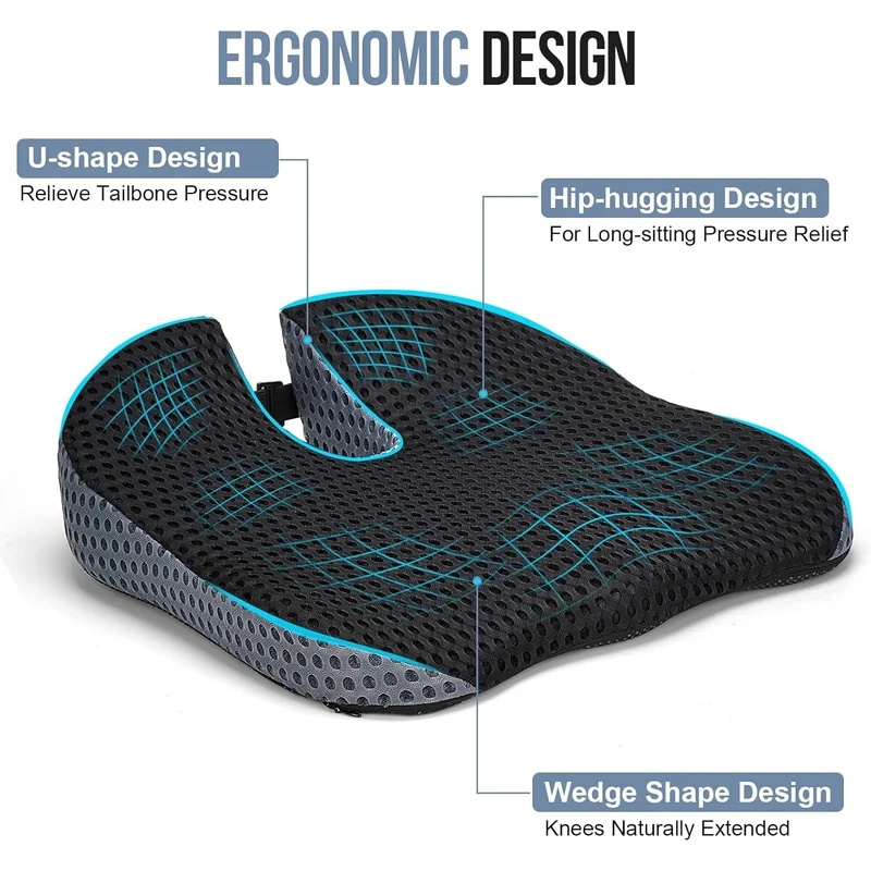 メモリーフォーム製カーウェッジシートクッション（運転用）、身 - Car Seat Cushion Memory Foam のレビューと価格