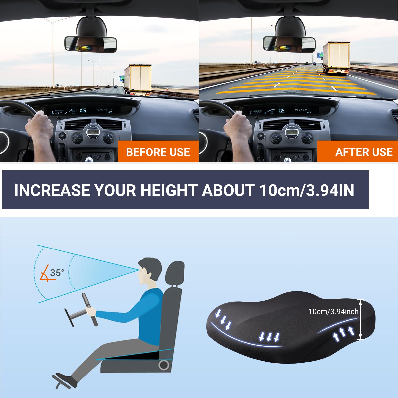 1個の低反発サポートクッション、長時間座るための股関節保護パ - Car Seat Cushion Memory Foam のレビューと価格