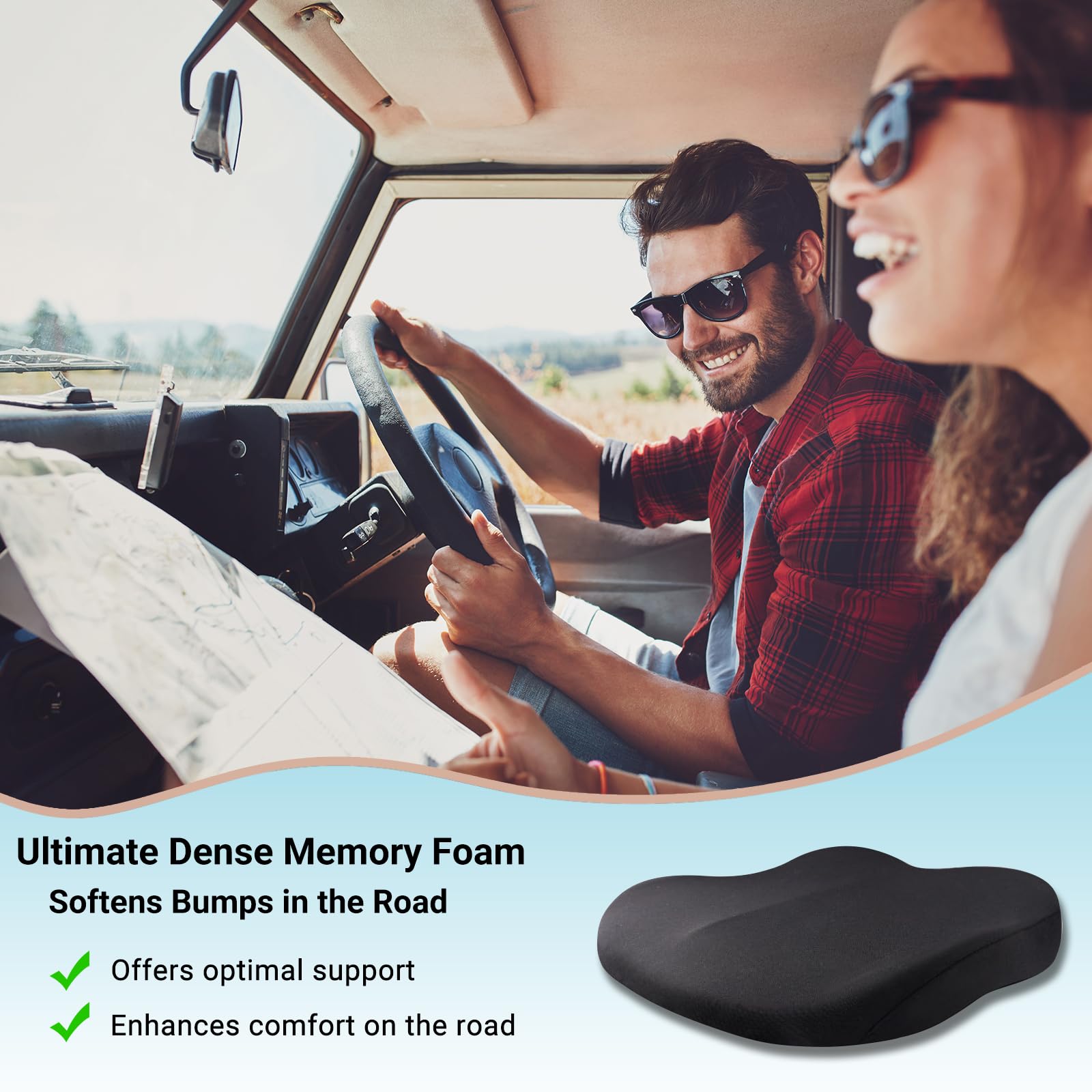 1個の低反発サポートクッション、長時間座るための股関節保護パ - Car Seat Cushion Memory Foam のレビューと価格