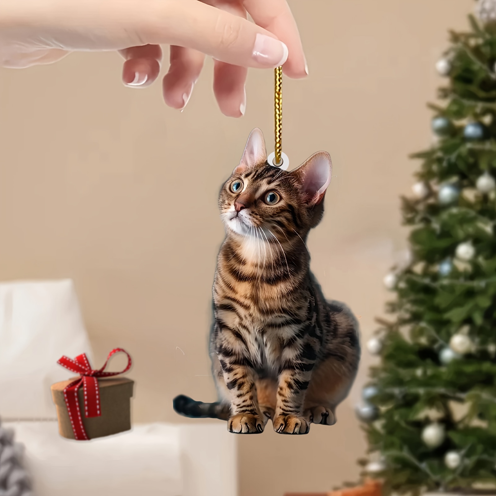 3 個 2D フラット猫アクリルペンダントぶら下げ飾り現実的 - Car Accessories Xmas のレビューと価格