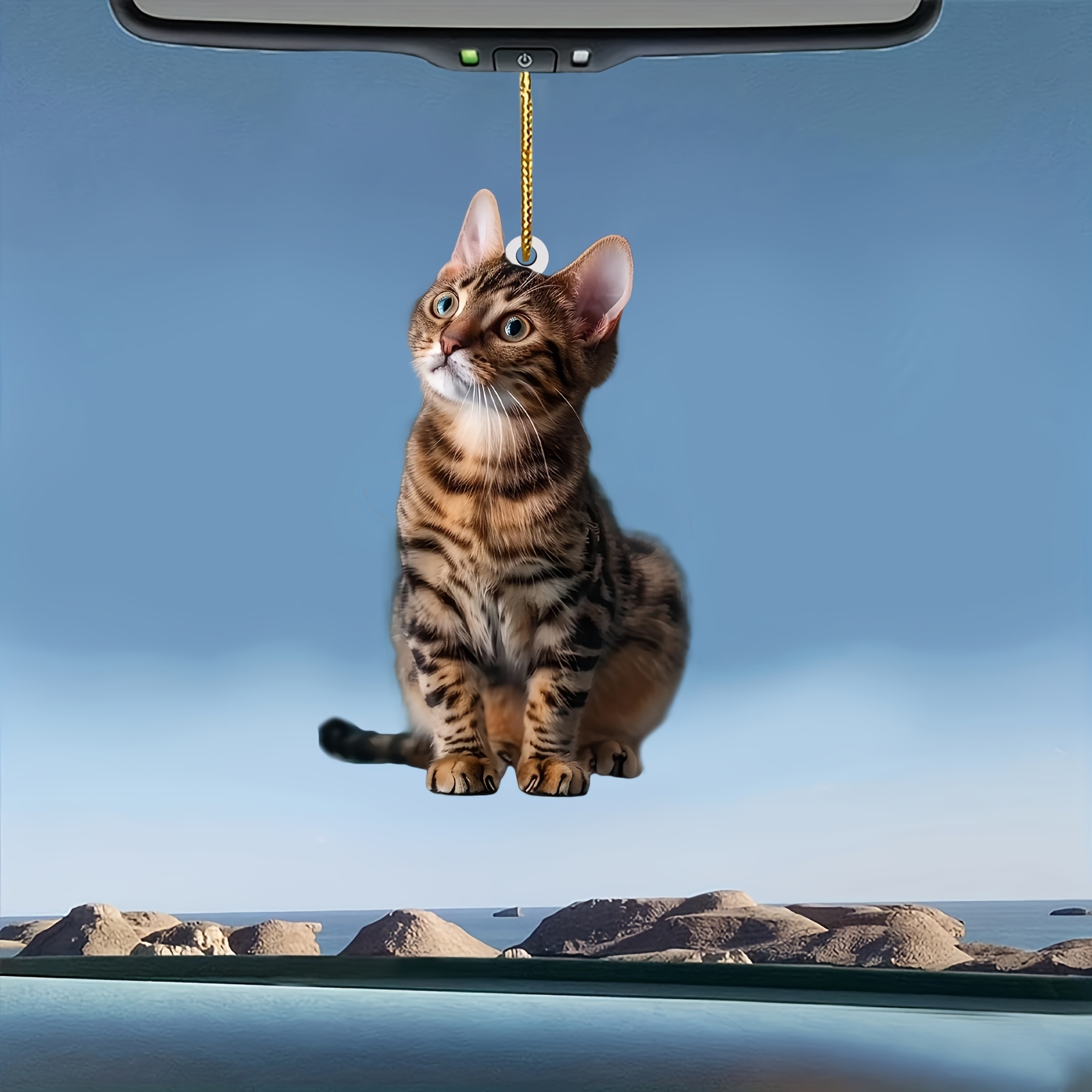3 個 2D フラット猫アクリルペンダントぶら下げ飾り現実的 - Car Accessories Xmas のレビューと価格