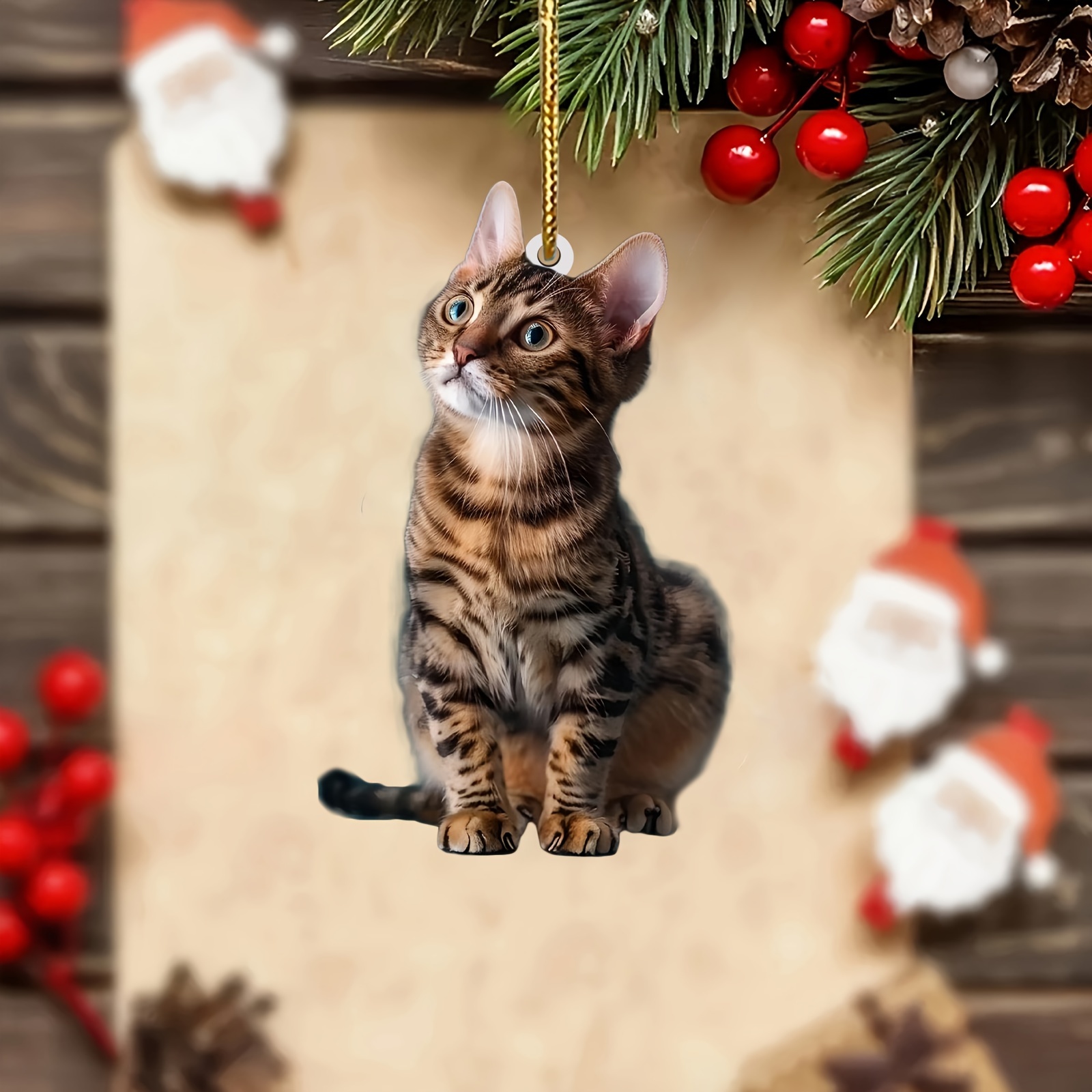 3 個 2D フラット猫アクリルペンダントぶら下げ飾り現実的 - Car Accessories Xmas のレビューと価格