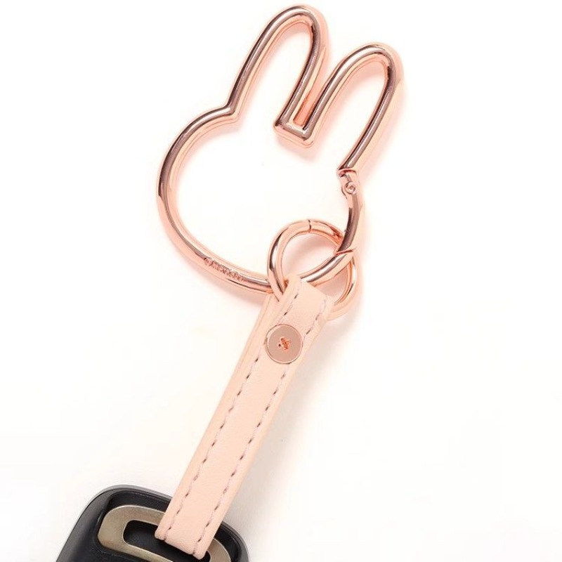ミッフィー キーホルダー かわいい漫画ウサギの頭のキーリング - Car Accessories Xmas のレビューと価格