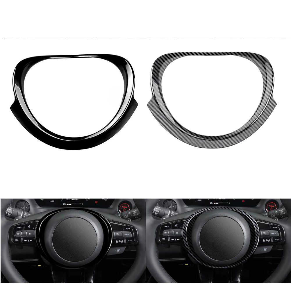 車のステアリングホイールボタンフレームカバートリムカーボンフ - Steering Wheel Cover のレビューと価格