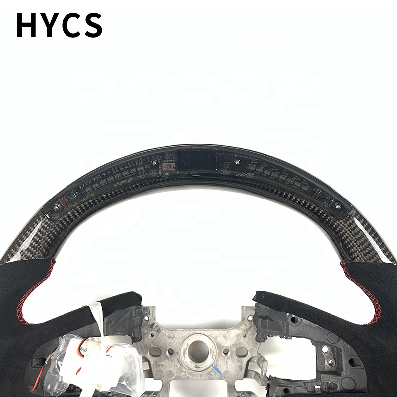 カスタムカーインテリアLEDカーボンファイバーステアリングホ - Steering Wheel Cover のレビューと価格