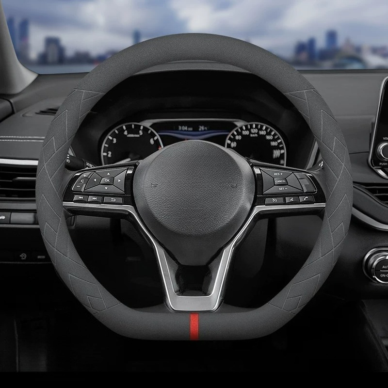 革製ステアリングホイールカバー 汗吸収性 ユニバーサルフィッ - Steering Wheel Cover のレビューと価格