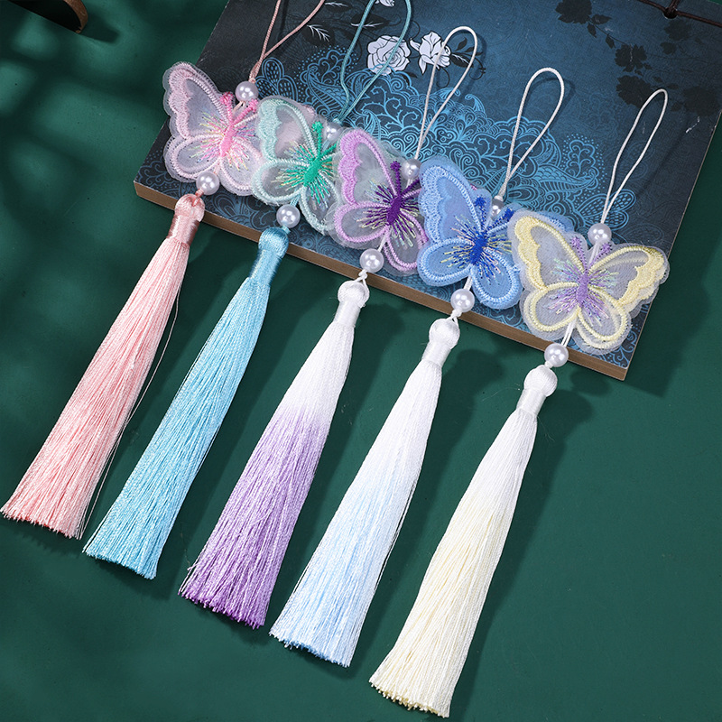 真珠刺繍蝶タッセル、創造的な中国風漢服馬装飾品、手作り車飾り - Car Accessories Xmas のレビューと価格